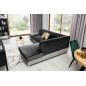 Canapé d'angle convertible en tissu luxe 5 places, avec coffre - gris foncé et gris clair, angle droit (vu de face), VERTU VELOU Canapé d'angle convertible en tissu luxe 5 places, avec coffre - gris foncé et gris clair, angle droit (vu de face), VERTU VELOU