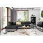 - Canapé d'angle convertible en tissu luxe 5 places, avec coffre, gris foncé et gris clair, angle gauche (vu de face), VERTU VEL - Canapé d'angle convertible en tissu luxe 5 places, avec coffre, gris foncé et gris clair, angle gauche (vu de face), VERTU VEL