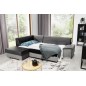 - Canapé d'angle convertible en tissu luxe 5 places, avec coffre, gris foncé et gris clair, angle gauche (vu de face), VERTU VEL - Canapé d'angle convertible en tissu luxe 5 places, avec coffre, gris foncé et gris clair, angle gauche (vu de face), VERTU VEL