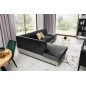 - Canapé d'angle convertible en tissu luxe 5 places, avec coffre, gris foncé et gris clair, angle gauche (vu de face), VERTU VEL - Canapé d'angle convertible en tissu luxe 5 places, avec coffre, gris foncé et gris clair, angle gauche (vu de face), VERTU VEL