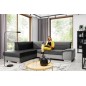 - Canapé d'angle convertible en tissu luxe 5 places, avec coffre, gris foncé et gris clair, angle gauche (vu de face), VERTU VEL - Canapé d'angle convertible en tissu luxe 5 places, avec coffre, gris foncé et gris clair, angle gauche (vu de face), VERTU VEL