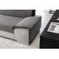 - Canapé d'angle convertible en tissu luxe 5 places, avec coffre, gris foncé et gris clair, angle gauche (vu de face), VERTU VEL - Canapé d'angle convertible en tissu luxe 5 places, avec coffre, gris foncé et gris clair, angle gauche (vu de face), VERTU VEL