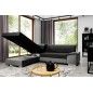 Canapé d'angle convertible en tissu luxe 5 places, avec coffre, noir et gris clair, angle gauche (vu de face), VERTU VELOURS Canapé d'angle convertible en tissu luxe 5 places, avec coffre, noir et gris clair, angle gauche (vu de face), VERTU VELOURS