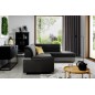 Canapé d'angle convertible en tissu luxe 5 places, avec coffre - noir et gris clair, angle droit (vu de face), VERTU VELOURS Canapé d'angle convertible en tissu luxe 5 places, avec coffre - noir et gris clair, angle droit (vu de face), VERTU VELOURS
