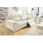 Canapé taille 2 places avec 2 relax en 100% tout cuir épais de luxe italien avec 2 relax électriques, PERINI, blanc cassé Canapé taille 2 places avec 2 relax en 100% tout cuir épais de luxe italien avec 2 relax électriques, PERINI, blanc cassé