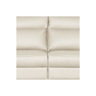 Canapé taille 2 places avec 2 relax en 100% tout cuir épais de luxe italien avec 2 relax électriques, PERINI, blanc cassé
