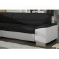 Canapé d'angle convertible en tissu luxe noir et simili cuir blanc cassé, 5 places, avec coffre, angle gauche (vu de face), VERT Canapé d'angle convertible en tissu luxe noir et simili cuir blanc cassé, 5 places, avec coffre, angle gauche (vu de face), VERT