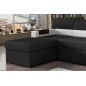 - Canapé d'angle convertible en tissu luxe noir et simili cuir blanc cassé, 5 places, avec coffre, angle gauche (vu de face) - R - Canapé d'angle convertible en tissu luxe noir et simili cuir blanc cassé, 5 places, avec coffre, angle gauche (vu de face) - R