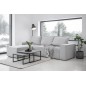 - Canapé d'angle convertible - SIDNEY VELOURS - en tissu Luxe - 5/6 places, gris clair, angle gauche (vu de face) - Canapé d'angle convertible - SIDNEY VELOURS - en tissu Luxe - 5/6 places, gris clair, angle gauche (vu de face)