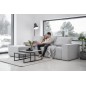 - Canapé d'angle convertible - SIDNEY VELOURS - en tissu Luxe - 5/6 places, gris clair, angle gauche (vu de face) - Canapé d'angle convertible - SIDNEY VELOURS - en tissu Luxe - 5/6 places, gris clair, angle gauche (vu de face)