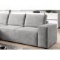 - Canapé d'angle convertible - SIDNEY VELOURS - en tissu Luxe - 5/6 places, gris clair, angle gauche (vu de face) - Canapé d'angle convertible - SIDNEY VELOURS - en tissu Luxe - 5/6 places, gris clair, angle gauche (vu de face)