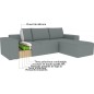 Canapé d'angle convertible - SIDNEY VELOURS - en tissu Luxe - 5/6 places, gris clair, angle droit (vu de face) Canapé d'angle convertible - SIDNEY VELOURS - en tissu Luxe - 5/6 places, gris clair, angle droit (vu de face)