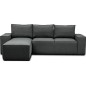 Canapé d'angle convertible - SIDNEY VELOURS - en tissu Luxe - 5/6 places, anthracite, angle gauche (vu de face) Canapé d'angle convertible - SIDNEY VELOURS - en tissu Luxe - 5/6 places, anthracite, angle gauche (vu de face)