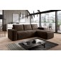 Canapé d'angle convertible - SIDNEY VELOURS - en tissu Luxe - 5/6 places, chocolat, angle droit (vu de face) Canapé d'angle convertible - SIDNEY VELOURS - en tissu Luxe - 5/6 places, chocolat, angle droit (vu de face)