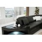 Canapé d'angle en cuir italien 8 places NORDIK, noir et blanc, angle gauche Canapé d'angle en cuir italien 8 places NORDIK, noir et blanc, angle gauche