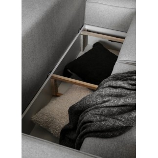 Canapé d'angle convertible - SIDNEY VELOURS - en tissu Luxe - 5/6 places, chocolat, angle droit (vu de face)