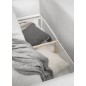 - Canapé d'angle convertible - SIDNEY VELOURS - en tissu Luxe, 5/6 places, blanc cassé, angle gauche (vu de face) - Canapé d'angle convertible - SIDNEY VELOURS - en tissu Luxe, 5/6 places, blanc cassé, angle gauche (vu de face)
