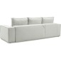 - Canapé d'angle convertible - SIDNEY VELOURS - en tissu Luxe, 5/6 places, blanc cassé, angle gauche (vu de face) - Canapé d'angle convertible - SIDNEY VELOURS - en tissu Luxe, 5/6 places, blanc cassé, angle gauche (vu de face)