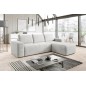 Canapé d'angle convertible - SIDNEY VELOURS - en tissu Luxe - 5/6 places, blanc cassé, angle droit (vu de face) Canapé d'angle convertible - SIDNEY VELOURS - en tissu Luxe - 5/6 places, blanc cassé, angle droit (vu de face)