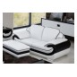 Ensemble:composé un canapé 2 places + 2 fauteuils en cuir italien vachette CANDIDE blanc et noir Ensemble:composé un canapé 2 places + 2 fauteuils en cuir italien vachette CANDIDE blanc et noir