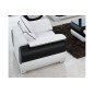 Ensemble:composé un canapé 2 places + 2 fauteuils en cuir italien vachette CANDIDE blanc et noir Ensemble:composé un canapé 2 places + 2 fauteuils en cuir italien vachette CANDIDE blanc et noir