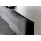 - Canapé d'angle convertible en tissu luxe gris et simili cuir noir, 5 places, angle gauche (vu de face) - OTELLO - Canapé d'angle convertible en tissu luxe gris et simili cuir noir, 5 places, angle gauche (vu de face) - OTELLO