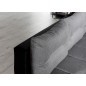 Canapé d'angle convertible en tissu luxe gris et simili cuir noir, 5 places, angle droit (vu de face) - OTELLO Canapé d'angle convertible en tissu luxe gris et simili cuir noir, 5 places, angle droit (vu de face) - OTELLO