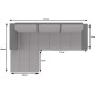 - Canapé d'angle convertible en tissu luxe noir et simili cuir blanc, 5 places, angle gauche (vu de face) - OTELLO - Canapé d'angle convertible en tissu luxe noir et simili cuir blanc, 5 places, angle gauche (vu de face) - OTELLO