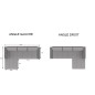 - Canapé d'angle convertible en tissu luxe noir et simili cuir blanc, 5 places, angle droit (vu de face) - OTELLO - Canapé d'angle convertible en tissu luxe noir et simili cuir blanc, 5 places, angle droit (vu de face) - OTELLO