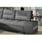 Canapé d'angle convertible en tissu luxe gris et simili cuir gris, 5 places, angle gauche (vu de face) - OTELLO Canapé d'angle convertible en tissu luxe gris et simili cuir gris, 5 places, angle gauche (vu de face) - OTELLO