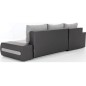 Canapé d'angle convertible en tissu luxe gris et simili cuir gris, 5 places, angle gauche (vu de face) - OTELLO Canapé d'angle convertible en tissu luxe gris et simili cuir gris, 5 places, angle gauche (vu de face) - OTELLO