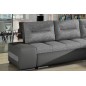 Canapé d'angle convertible en tissu luxe gris et simili cuir gris, 5 places, angle droit (vu de face) - OTELLO Canapé d'angle convertible en tissu luxe gris et simili cuir gris, 5 places, angle droit (vu de face) - OTELLO