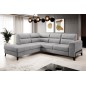 - Canapé d'angle convertible - CASTA VELOURS - en tissu Luxe, gris, 5/6 places, angle gauche (vu de face) - Canapé d'angle convertible - CASTA VELOURS - en tissu Luxe, gris, 5/6 places, angle gauche (vu de face)