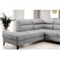 - Canapé d'angle convertible - CASTA VELOURS - en tissu Luxe, gris, 5/6 places, angle gauche (vu de face) - Canapé d'angle convertible - CASTA VELOURS - en tissu Luxe, gris, 5/6 places, angle gauche (vu de face)