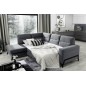 - Canapé d'angle convertible - CASTA VELOURS - en tissu Luxe, gris, 5/6 places, angle gauche (vu de face) - Canapé d'angle convertible - CASTA VELOURS - en tissu Luxe, gris, 5/6 places, angle gauche (vu de face)