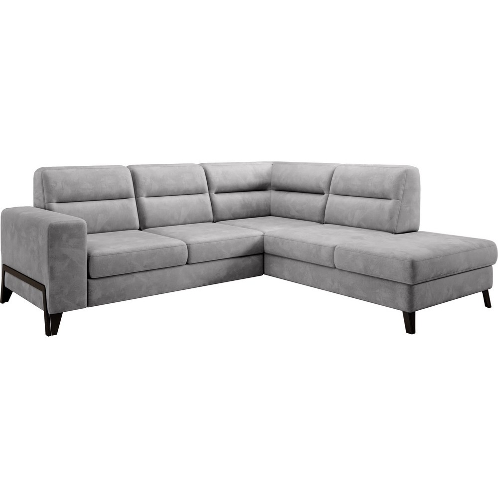 Canapé d'angle convertible - CASTA VELOURS - en tissu Luxe, gris, 5/6 places, angle droit (vu de face) Canapé d'angle convertible - CASTA VELOURS - en tissu Luxe, gris, 5/6 places, angle droit (vu de face)