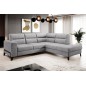 Canapé d'angle convertible - CASTA VELOURS - en tissu Luxe, gris, 5/6 places, angle droit (vu de face) Canapé d'angle convertible - CASTA VELOURS - en tissu Luxe, gris, 5/6 places, angle droit (vu de face)