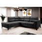 Canapé d'angle convertible - CASTA VELOURS - en tissu Luxe, anthracite, 5/6 places, angle gauche (vu de face) Canapé d'angle convertible - CASTA VELOURS - en tissu Luxe, anthracite, 5/6 places, angle gauche (vu de face)