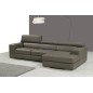 Canapé d'angle en cuir italien 5 places PERLE, gris foncé, angle droit Canapé d'angle en cuir italien 5 places PERLE, gris foncé, angle droit