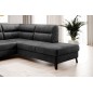 Canapé d'angle convertible - CASTA VELOURS - en tissu Luxe, anthracite, 5/6 places, angle droit (vu de face) Canapé d'angle convertible - CASTA VELOURS - en tissu Luxe, anthracite, 5/6 places, angle droit (vu de face)