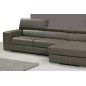 Canapé d'angle en cuir italien 5 places PERLE, gris foncé, angle droit Canapé d'angle en cuir italien 5 places PERLE, gris foncé, angle droit