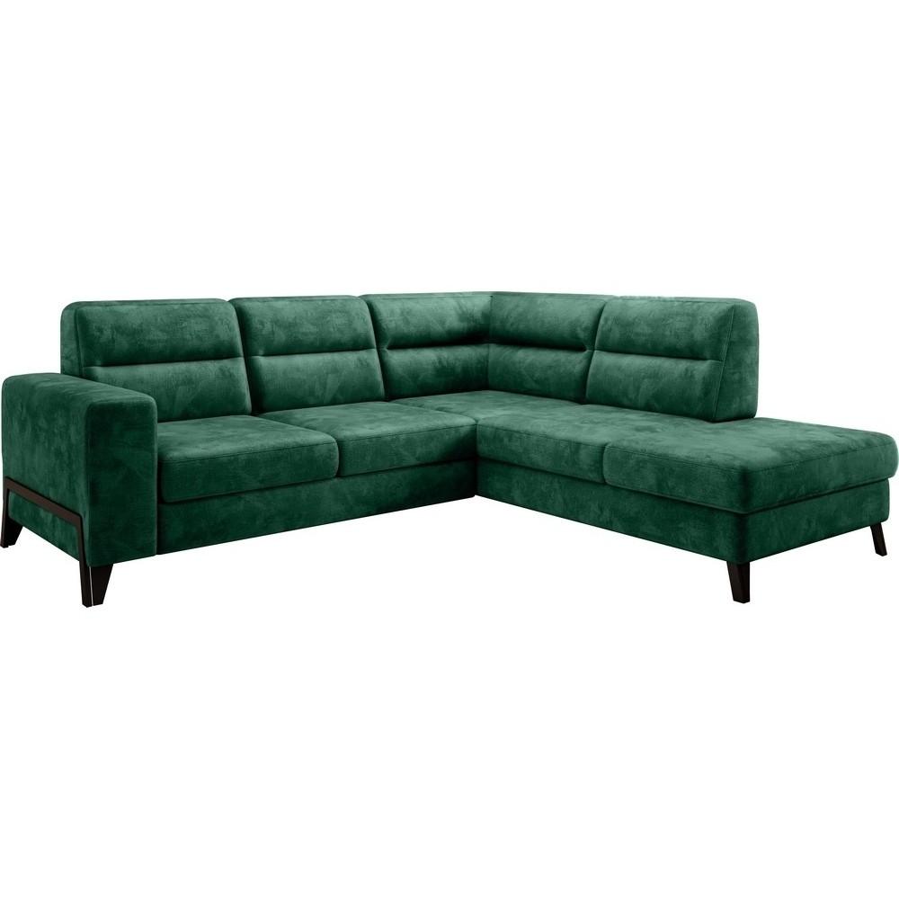 Canapé d'angle convertible - CASTA VELOURS - en tissu Luxe, vert, 5/6 places, angle droit (vu de face) Canapé d'angle convertible - CASTA VELOURS - en tissu Luxe, vert, 5/6 places, angle droit (vu de face)
