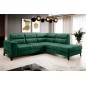 Canapé d'angle convertible - CASTA VELOURS - en tissu Luxe, vert, 5/6 places, angle droit (vu de face) Canapé d'angle convertible - CASTA VELOURS - en tissu Luxe, vert, 5/6 places, angle droit (vu de face)