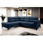Canapé d'angle convertible - CASTA VELOURS - en tissu Luxe, BLEU, 5/6 places, angle gauche (vu de face) Canapé d'angle convertible - CASTA VELOURS - en tissu Luxe, BLEU, 5/6 places, angle gauche (vu de face)