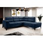 Canapé d'angle convertible - CASTA VELOURS - en tissu Luxe, bleu, 5/6 places, angle droit (vu de face) Canapé d'angle convertible - CASTA VELOURS - en tissu Luxe, bleu, 5/6 places, angle droit (vu de face)