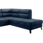 Canapé d'angle convertible - CASTA VELOURS - en tissu Luxe, bleu, 5/6 places, angle droit (vu de face) Canapé d'angle convertible - CASTA VELOURS - en tissu Luxe, bleu, 5/6 places, angle droit (vu de face)