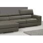 Canapé d'angle en cuir italien 5 places PERLE, gris foncé, angle gauche Canapé d'angle en cuir italien 5 places PERLE, gris foncé, angle gauche