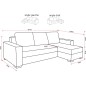 - Canapé d'angle convertible en tissu luxe gris foncé et simili cuir blanc, 5 places, avec coffre, angle gauche (vu de face), NE - Canapé d'angle convertible en tissu luxe gris foncé et simili cuir blanc, 5 places, avec coffre, angle gauche (vu de face), NE