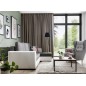 Canapé d'angle convertible en tissu luxe gris foncé et simili cuir blanc, 5 places, avec coffre, angle droit (vu de face), NESTO Canapé d'angle convertible en tissu luxe gris foncé et simili cuir blanc, 5 places, avec coffre, angle droit (vu de face), NESTO