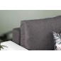 Canapé d'angle convertible en tissu luxe gris foncé et simili cuir blanc, 5 places, avec coffre, angle droit (vu de face), NESTO Canapé d'angle convertible en tissu luxe gris foncé et simili cuir blanc, 5 places, avec coffre, angle droit (vu de face), NESTO